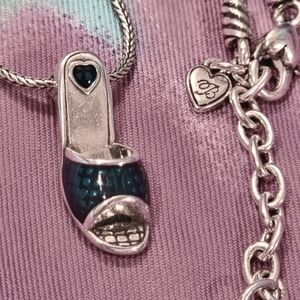 BRIGHTON RETIRED HEEL PENDENT NECKLACE NWOT SEAGREEN/BLUE